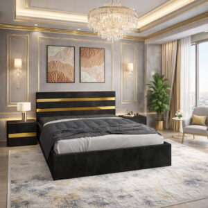 Pat Tapitat ATENA Cu 2 Noptiere Tapitate